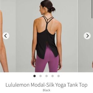 lululemon athletica Black Modal-Silk Tank Top